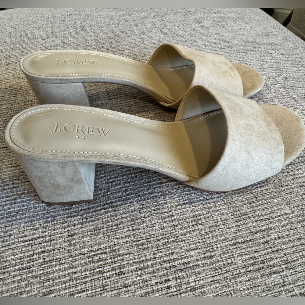 Never Worn! J. Crew Women's Cream Block Heel Sandals
